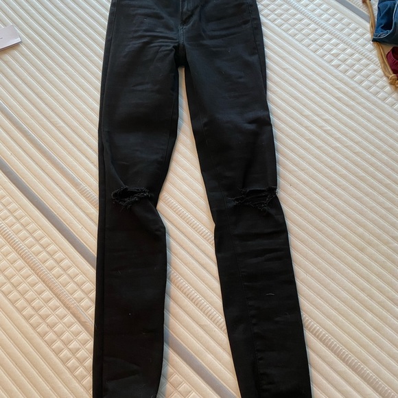 Black distressed high rise jeans - Picture 2 of 2